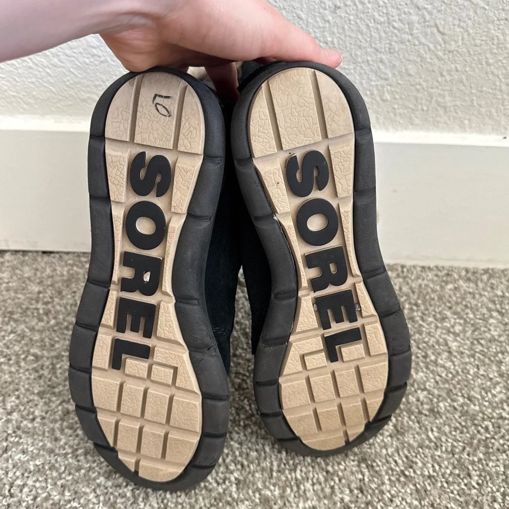 Sorel Womens 9.5 Explorer II Joan Faux Fur Lined Waterproof Suede Boots‎ Black